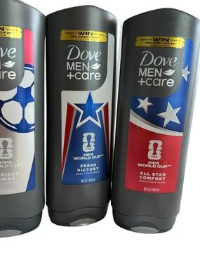 3 Dove Men  Care Fifa World Cup Moon Oasis & Fresh Victory Body + Face Wash 18oz